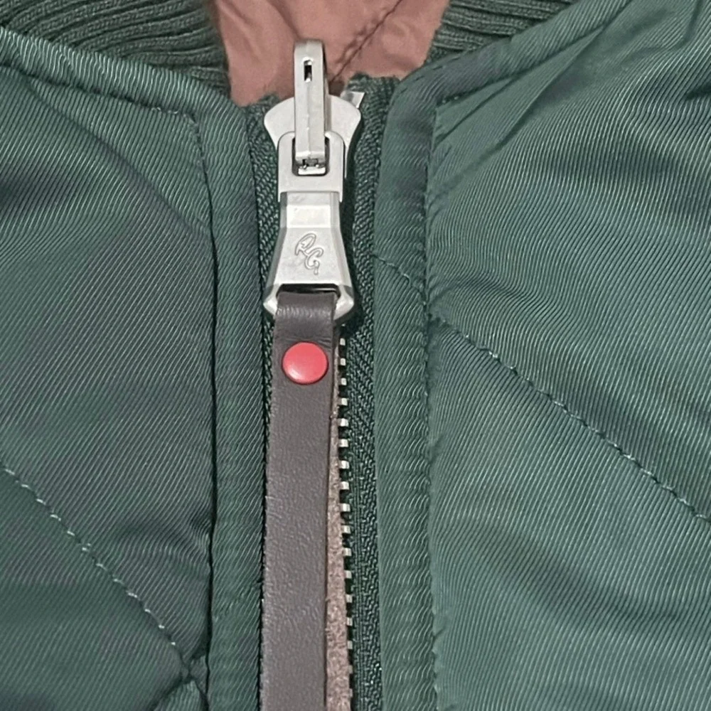 Robert Graham Jacket Men Small Green Reversible Bomber Quilted Military Full Zip